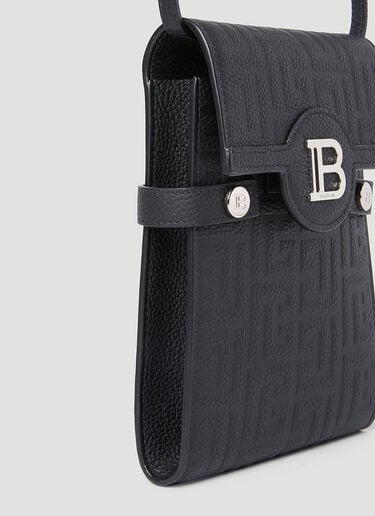 Balmain B-Buzz Leather Phone Pouch Black bln0153028