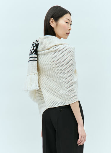 Max Mara Large Wool And Cashmere Scarf White max0255009