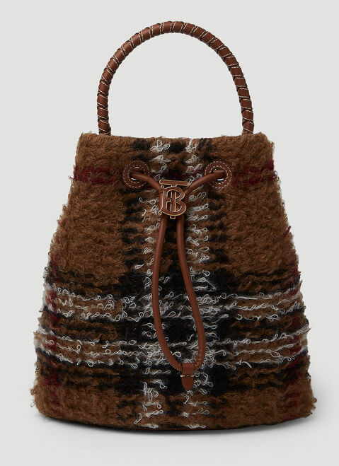 Balenciaga Check TB Bucket Bag Beige bal0251081