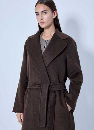LN-CC® - Max Mara: Wrap Belted Wool Coat - Brown Max Mara Wrap Belted Wool Coat Brown max0266120