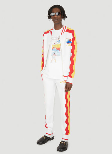 Casablanca Knit Wave Track Jacket White cbl0147008