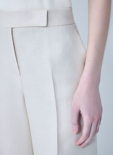 Max Mara Badesse Tailored Linen Pants Beige max0264002