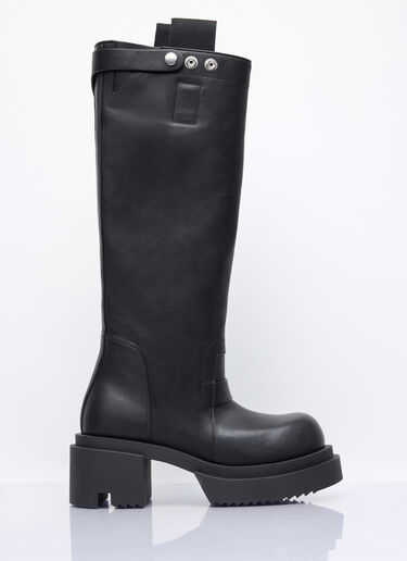 Rick Owens Knee-High Pull-On Begun Boots Black ric0257020