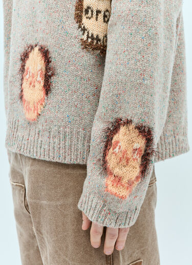 Acne Studios 提花骷髅图案针织衫 灰色 acn0156003