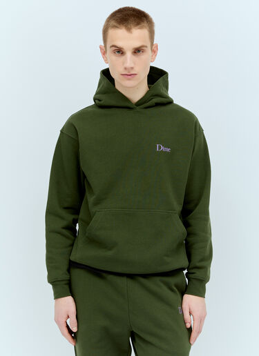 Dime Classic Small Logo Hooded Sweatshirt Green dmt0154005