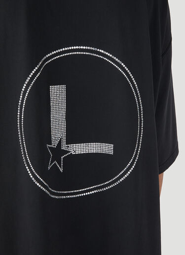 Lourdes 徽标 T 恤 黑色 lou0346004