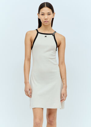 Courrèges バックルコントラストドレス  クリーム cou0255013