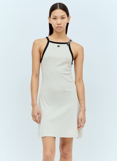 Courrèges Buckle Contrast Dress Cream cou0255013