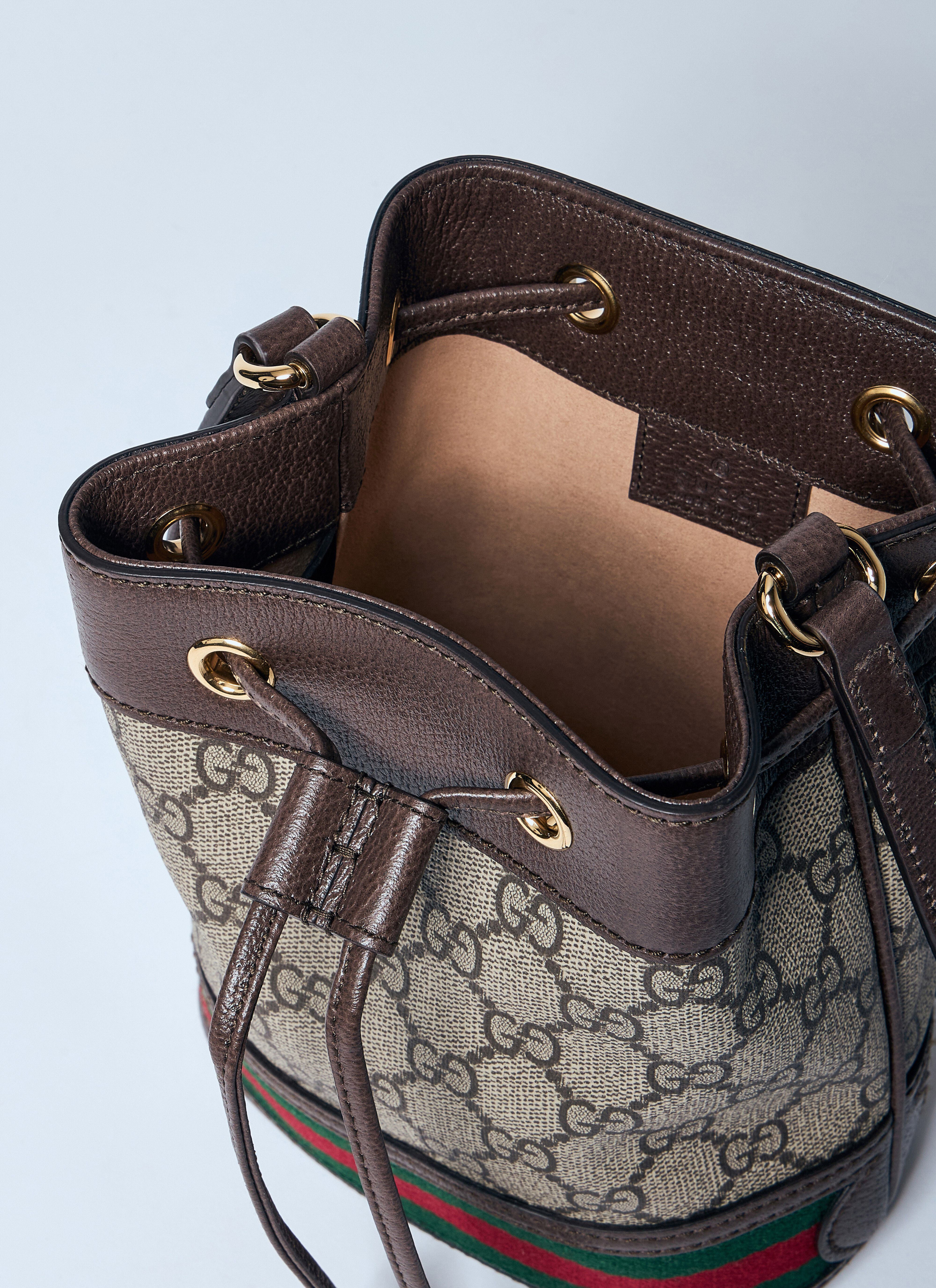 Gucci Women s Ophidia Mini GG Bucket Bag in Brown LN CC