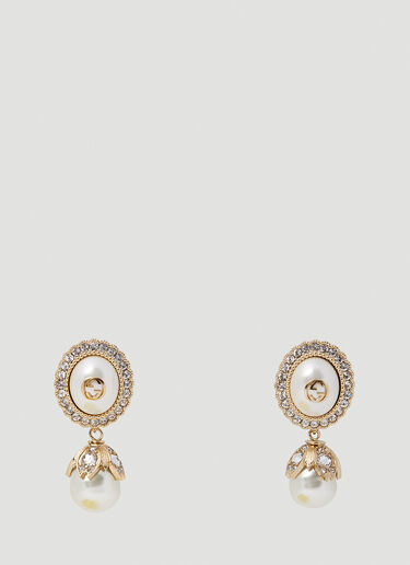 Gucci Interlocking G Pearl Earrings Silver guc0253164