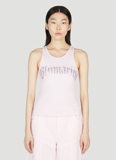 Blumarine Embellished Logo Tank Top Pink blm0252041