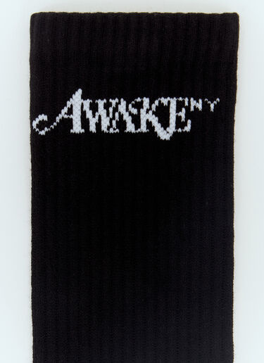 Awake NY 로고 자카드 양말 블랙 awk0156020
