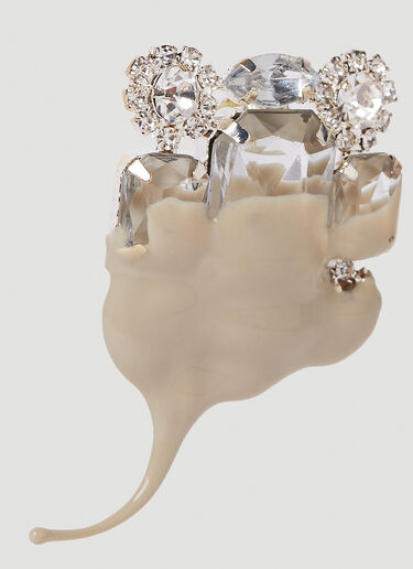 Ottolinger 方形水晶夹扣耳环 乳白色 ott0250023