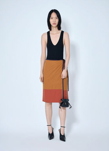 LN-CC® - Saint Laurent: Wrap-Tie Skirt - Orange Saint Laurent Wrap-Tie Skirt Orange sla0263009