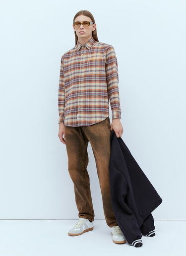 Aries Plaid Flannel Shirt Brown ari0154008