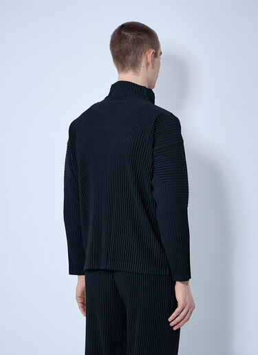 Homme Plissé Issey Miyake Pleated ZIp-Up Shirt Black hmp0160021