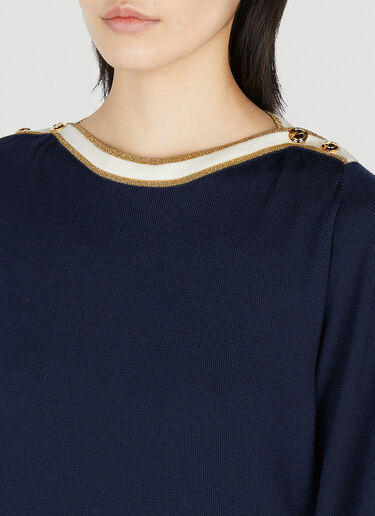 Boat Neck Knit Top Gucci Boat Neck Knit Top Blue guc0251219