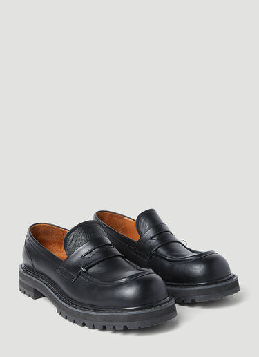 Marni Pierced Leather Loafers Black mni0155013