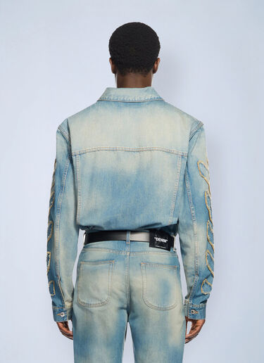 Off-White Diagonal Raw Patch Denim Jacket Blue ofw0162053