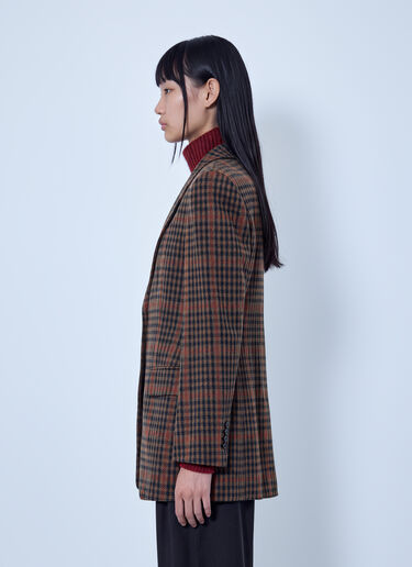 LN-CC® - Max Mara: Checked Blazer - Brown Max Mara Checked Blazer Brown max0266015