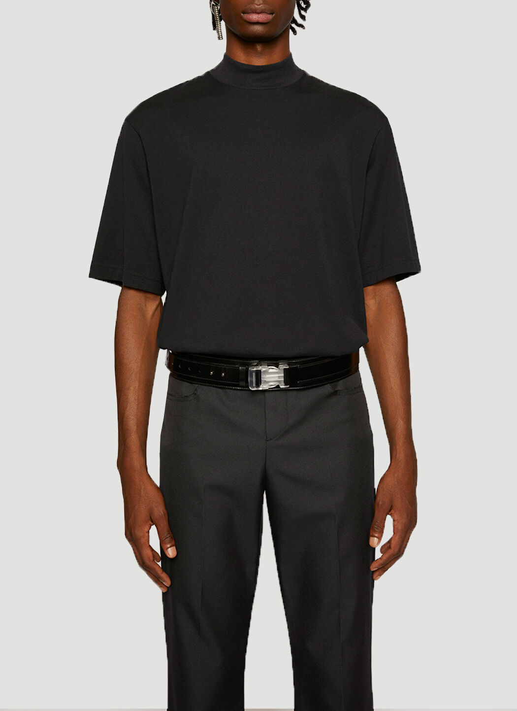 Acne Studios Mock Neck T shirt in Black LN CC