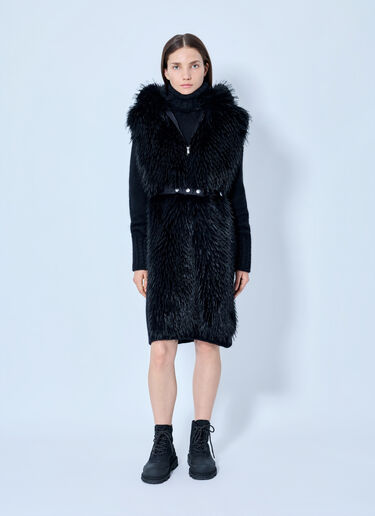 LN-CC® - Moncler: Textured Wool-Blend Coat - Black Moncler Textured Wool-Blend Coat Black mon0266014