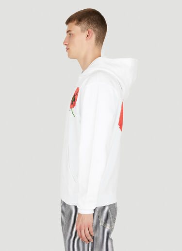 Kenzo Poppy Zip Up Hooded Sweatshirt White knz0150012