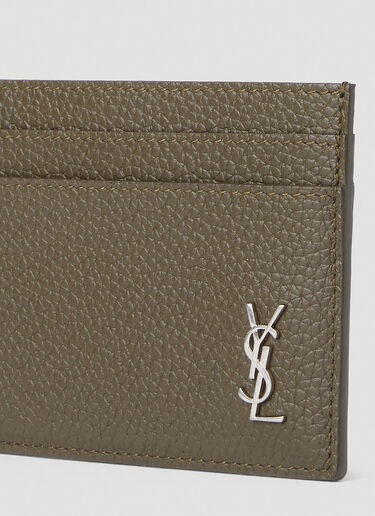 Saint Laurent 徽标铭牌卡包 卡其色 sla0151074