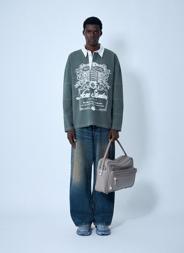 Acne Studios Logo Motif Polo Shirt Green acn0162013