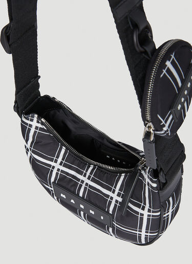 Marni 徽标贴饰 Hobo 单肩包 黑色 mni0254013