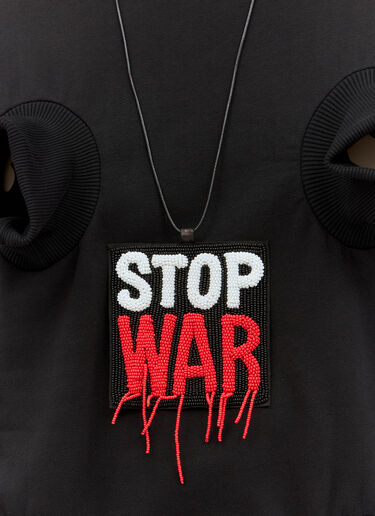 Walter Van Beirendonck Stop War Necklace Black wlt0158028