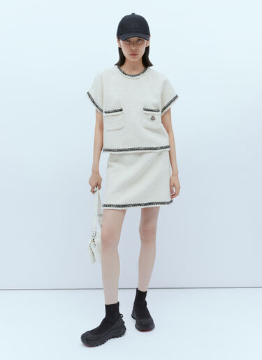 Moncler 短袖粗花呢 T 恤 乳白色 mon0255032