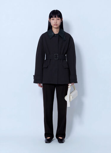 LN-CC® - Studio Nicholson: Lurie Belted Cropped Jacket - Dark Grey Studio Nicholson Lurie Belted Cropped Jacket Dark Grey stn0265002