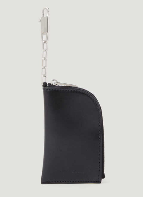 Rick Owens Keyring Leather Wallet Black ric0154002