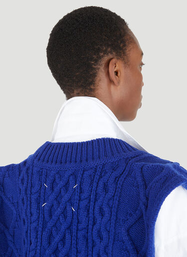 Maison Margiela Poncho Sweater Blue mla0246019