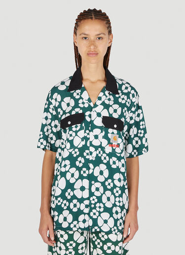 Marni x Carhartt 플로럴 프린트 셔츠 그린 mca0250001