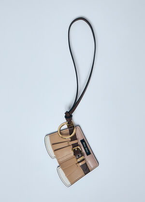Miu Miu Leather Skirt Keyring Beige miu0259048