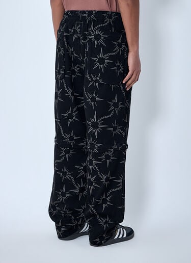 Brain Dead Printed Wide-Leg Trousers Black bra0162008