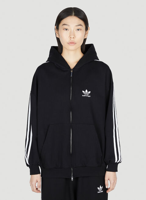 adidas by Wales Bonner Logo Zip Hooded Sweatshirt Black awb0352002