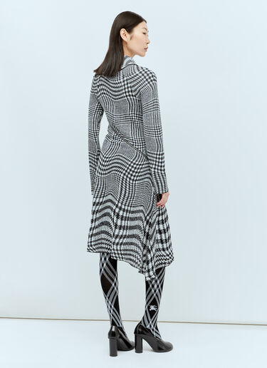 Burberry Warped Houdstooth Midi Dress Grey bur0255032