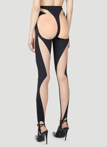 Mugler Sheer Cut Out Leggings Black mug0251004