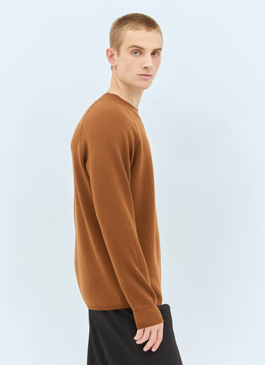 MHL by Margaret Howell Wide Neck Wool Sweater Brown mhl0158001