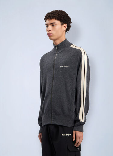 Classic Logo Knit Track Jacket Palm Angels Classic Logo Knit Track Jacket Grey pma0162108