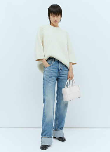 Bottega Veneta 미니 아르코 토트백 화이트 bov0255056