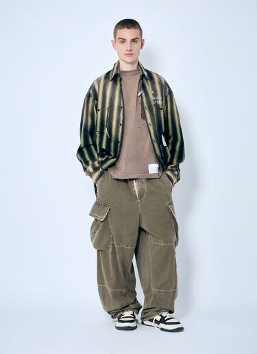 Maison Mihara Yasuhiro Loose Satin Cargo Trousers Khaki mmy0158011