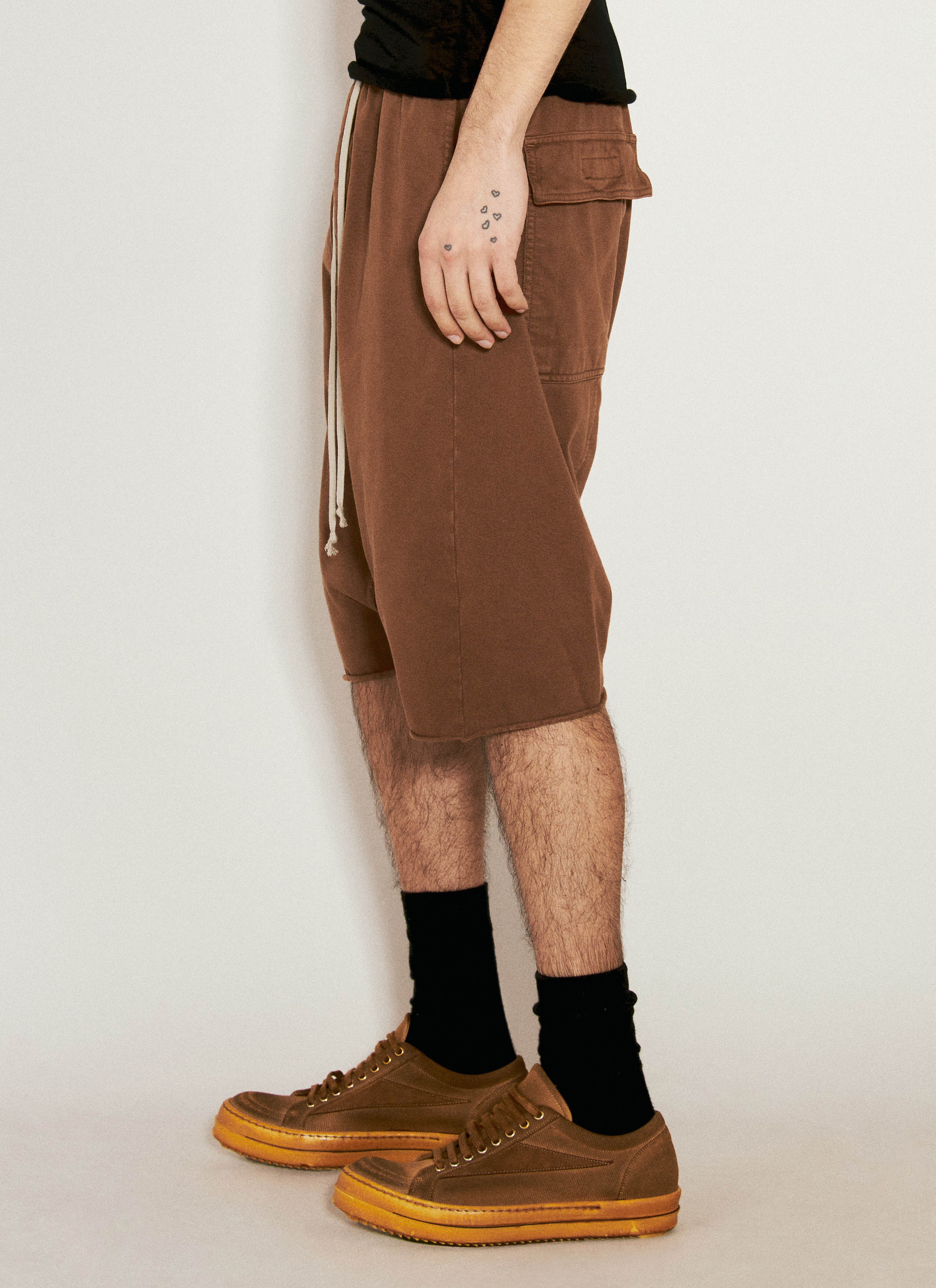 Rick Owens DRKSHDW Men's' Drawstring Pods Shorts in Brown | LN-CC®