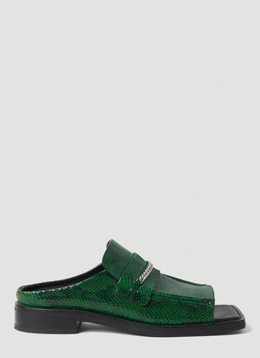 Martine Rose Open Square Toe Mule Green mtr0152013