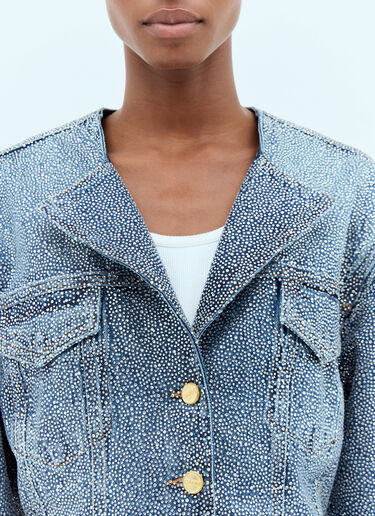 GANNI Sparkle Denim Blazer Blue gan0256054