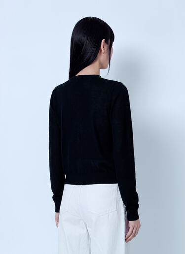 LN-CC® - GANNI: Light Cotton Argyle Cardigan - Black GANNI Light Cotton Argyle Cardigan Black gan0265020