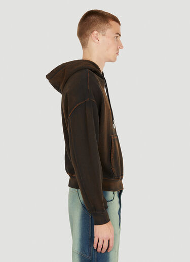Eckhaus Latta Logo Print Hooded Sweatshirt Brown eck0351002